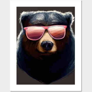 Bear with Sunglasses Posters and Art